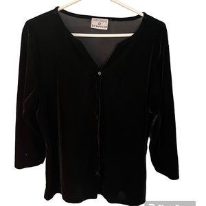 Kathy Ireland Stretch Black Velour Jacket